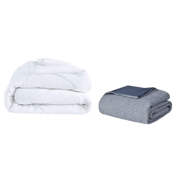 Mara 4 PC Cotton and Rayon from Bamboo Blend Waffle Weave Comforter Cover Set w/removable insert - Gifts for You 'n Me