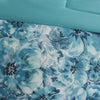 Enza 7 Piece Cotton Teal Printed Comforter Set  by Madison Park