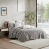 Pomona Cotton Embroidered 3 Piece Coverlet Set - Gray