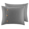 Finley 3 Piece Cotton Waffle Weave Comforter Set - Grey