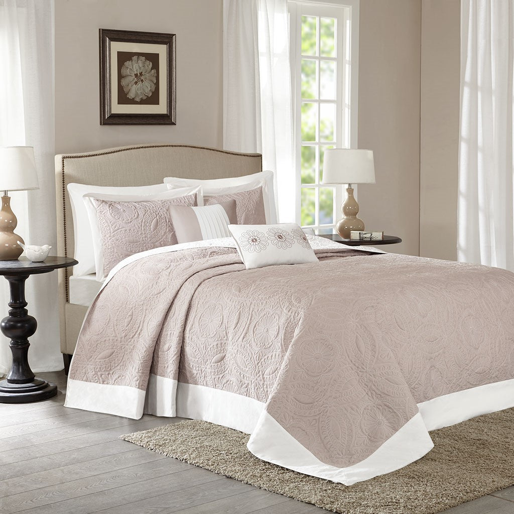 Ashbury 5 Piece Reversible Bedspread Set - Khaki