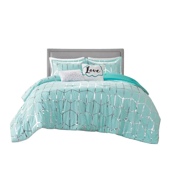 Raina Metallic Printed Comforter Set by Intelligent Design - Gifts for You 'n Me