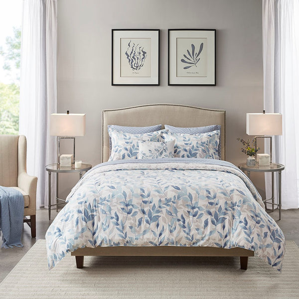 Sofia Reversible Comforter Set with Bed Sheets in Blue - Gifts for You 'n Me