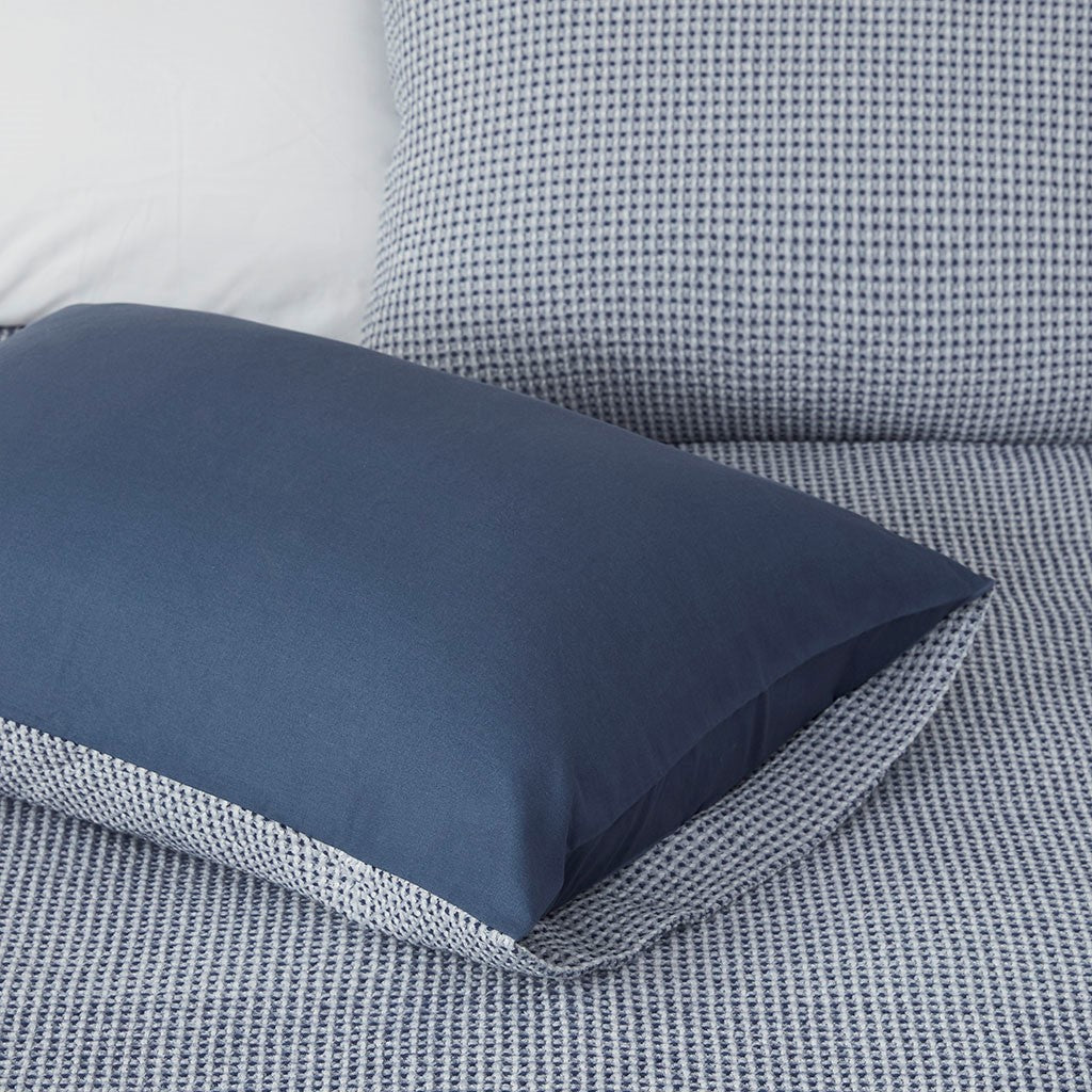 Mara 4 PC Cotton and Rayon from Bamboo Blend Waffle Weave Comforter Cover Set w/removable insert