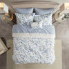 Sofia Reversible Comforter Set with Bed Sheets in Blue