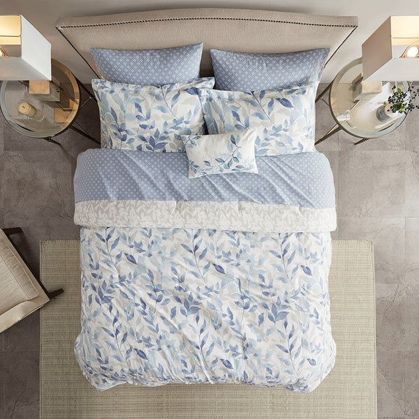 Sofia Reversible Comforter Set with Bed Sheets in Blue - Gifts for You 'n Me
