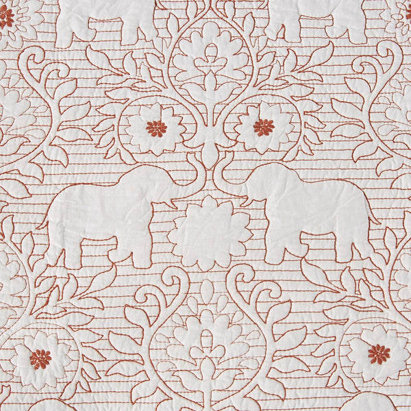 Kandula 3 Piece Reversible Cotton Quilt Set in Coral