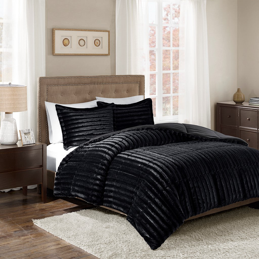 Duke Faux Fur Comforter Mini Set by Madison Park