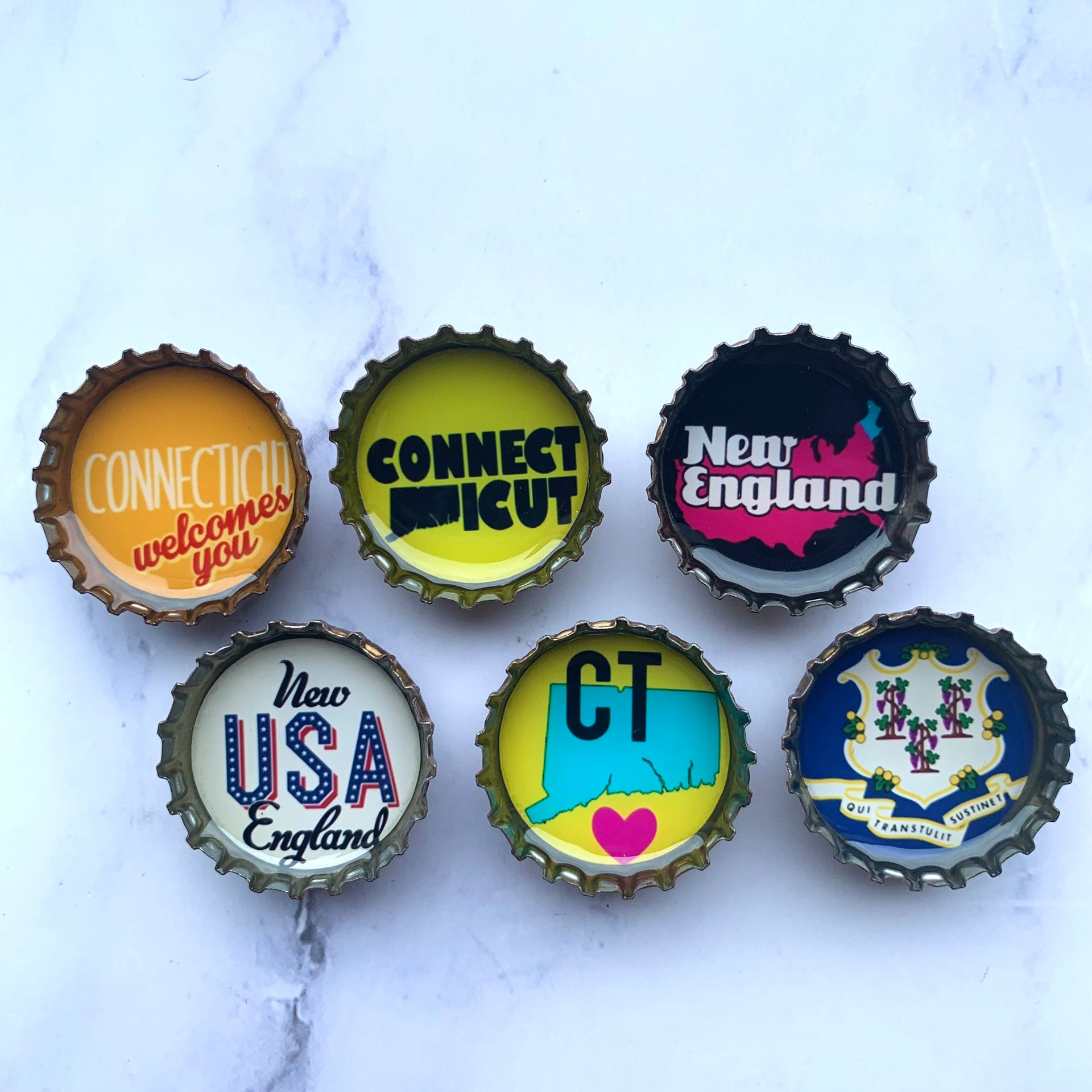 Connecticut Magnets - Set of 6 - Gifts for You 'n Me