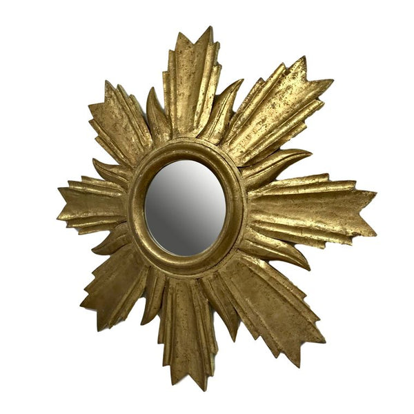 Hand Carved Wood Excelsior Wall Mirror-Gold Foil Finish - Gifts for You 'n Me