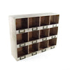Rustic Recycled Pine Cubby Box with 12 Marked Compartments