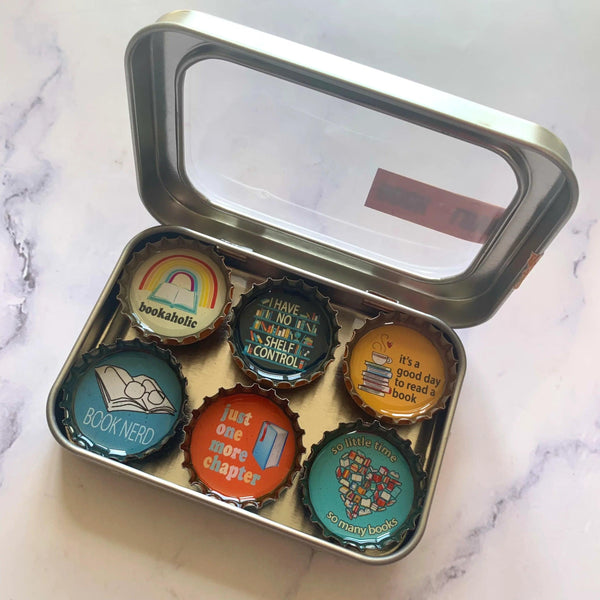 Book Lover Magnets - Set of 6 - Gifts for You 'n Me