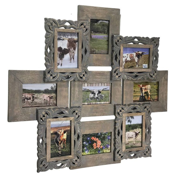 Royal Orleans Mango Wood 9 Photo Frame Wall Collage