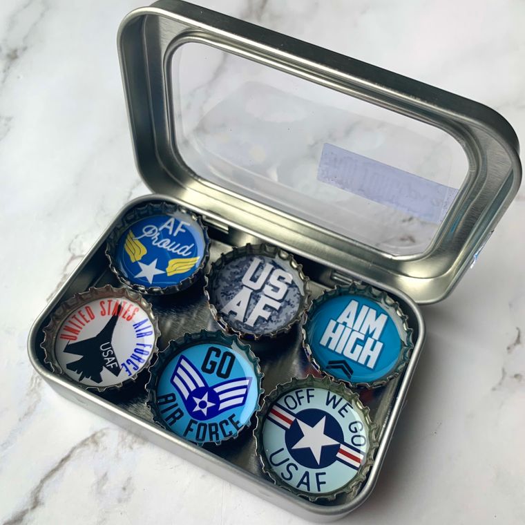 Air Force Cap Magnets - Set of 6 - Gifts for You 'n Me