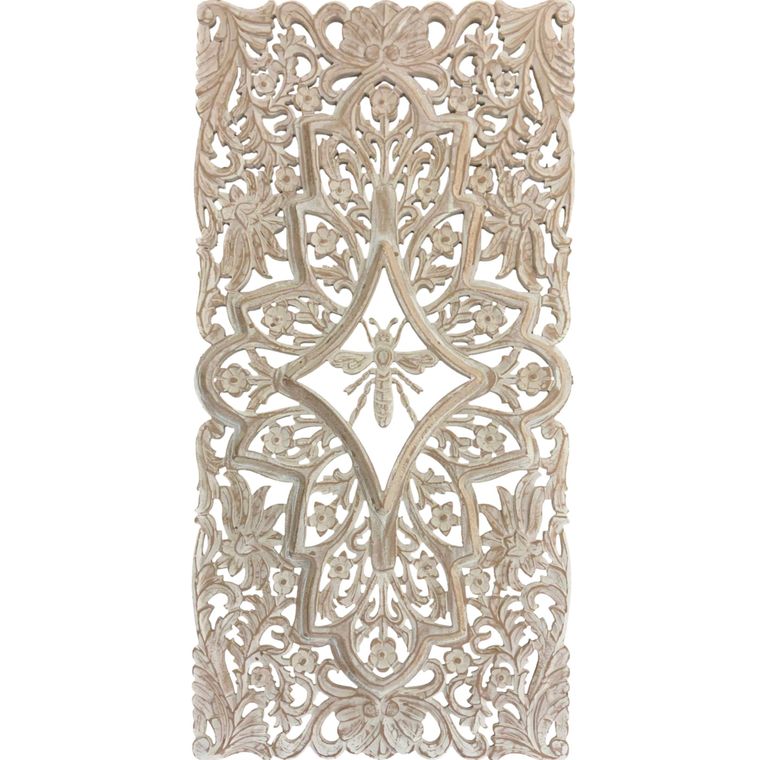 Queen Bee 3-D Carved Wood Wall Art Panel