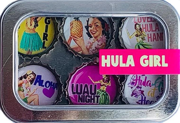 Hula Girl Summer Magnets - Set of 6 - Gifts for You 'n Me