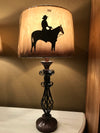 Vintage 31'H Iron Cowboy on Horse Table Lamp