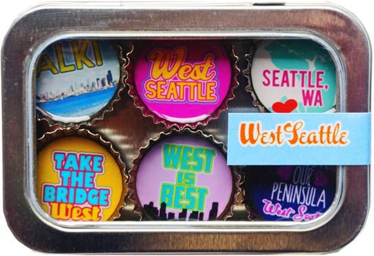 West Seattle Magnets - Set of 6 - Gifts for You 'n Me