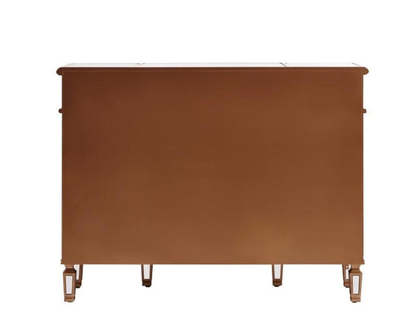 Elegant 3 Drawer 4 Door Cabinet 48 .In. X 14 In. X 36 In. In Gold Clear - Gifts for You 'n Me