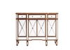 Elegant 3 Drawer 4 Door Cabinet 48 .In. X 14 In. X 36 In. In Gold Clear
