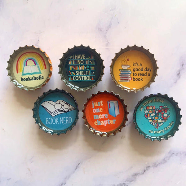 Book Lover Magnets - Set of 6 - Gifts for You 'n Me