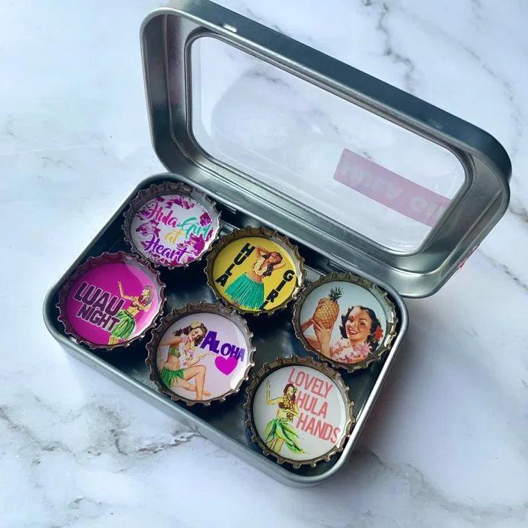 Hula Girl Summer Magnets - Set of 6 - Gifts for You 'n Me