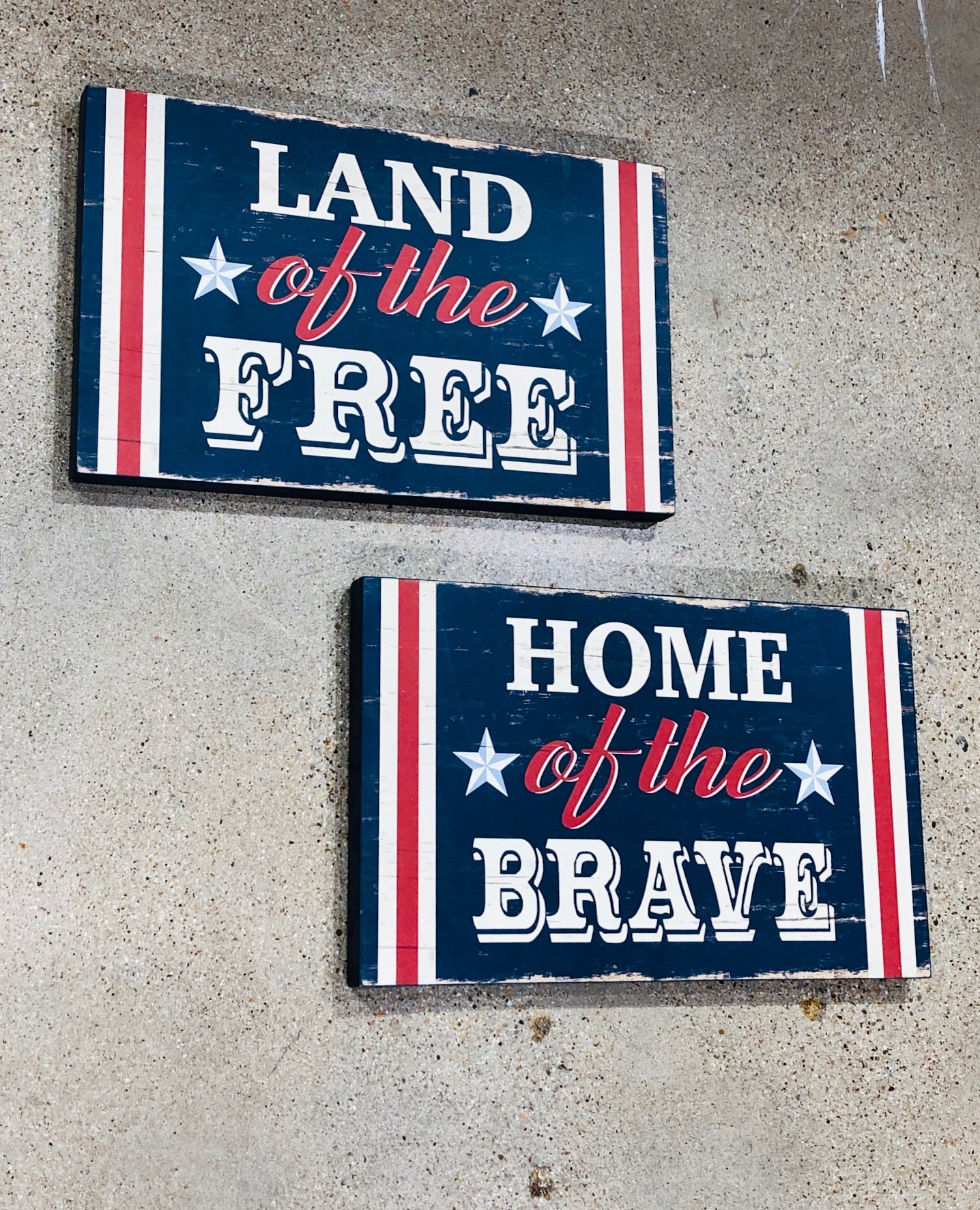 Set Of 2 Land Of The Free Home Of The Brave Wall Plaque - Gifts for You 'n Me