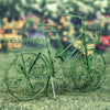 LARGE IRON BUTTERFLY BICYCLE PLANT STAND IN MOSS GREEN
