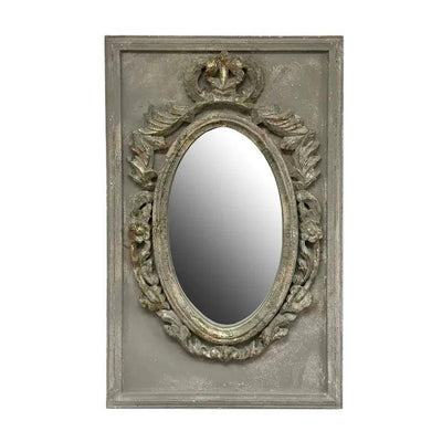 Hand Carved Wood Portrait Wall Mirror