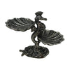 Cast Aluminum Seahorse Pedestal w/2 Clam Shell Serving Dish