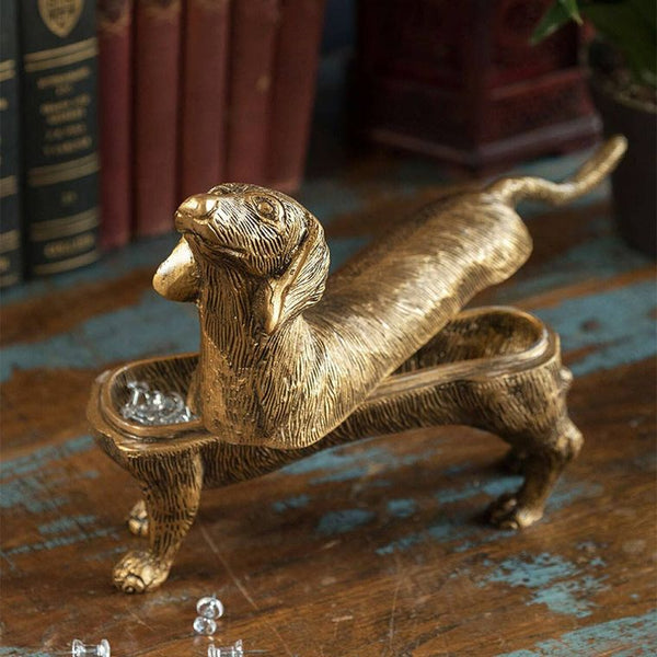 Brass Finish Dog Storage Box - Gifts for You 'n Me