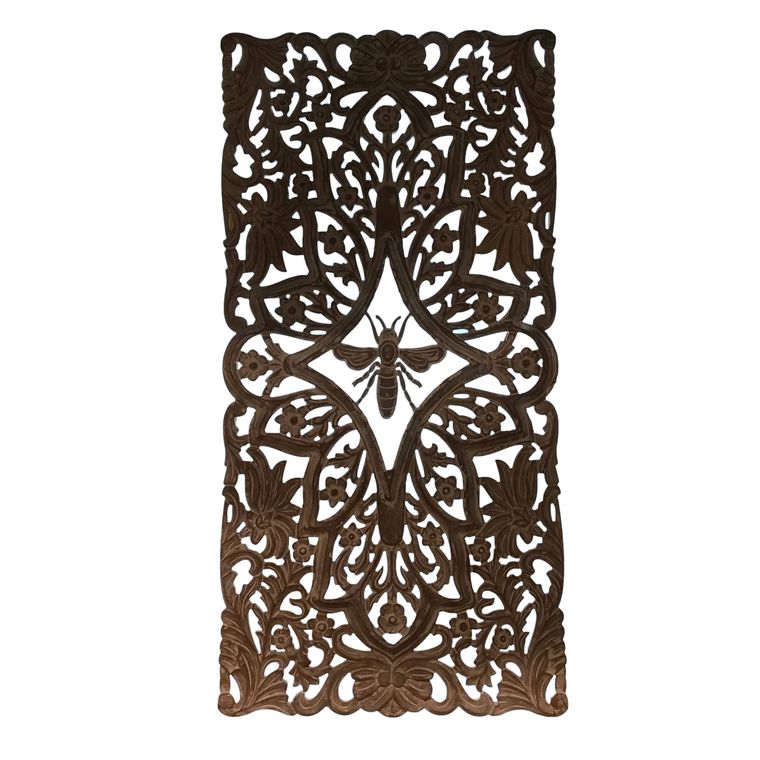 Queen Bee 3-D Carved Wood Wall Art Panel