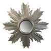 Hand Carved Wood Excelsior Wall Mirror-Silver Foil Finish