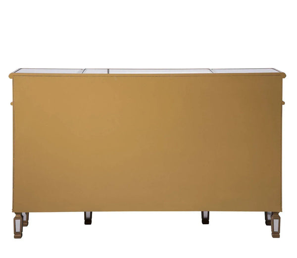 Elegant 3 Drawer 4 Door Cabinet 60 In. X 14 In. X 36 In. In Gold Clear - Gifts for You 'n Me