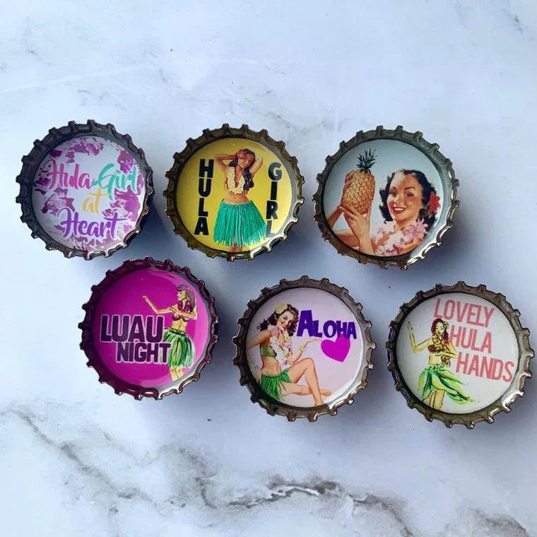 Hula Girl Summer Magnets - Set of 6 - Gifts for You 'n Me