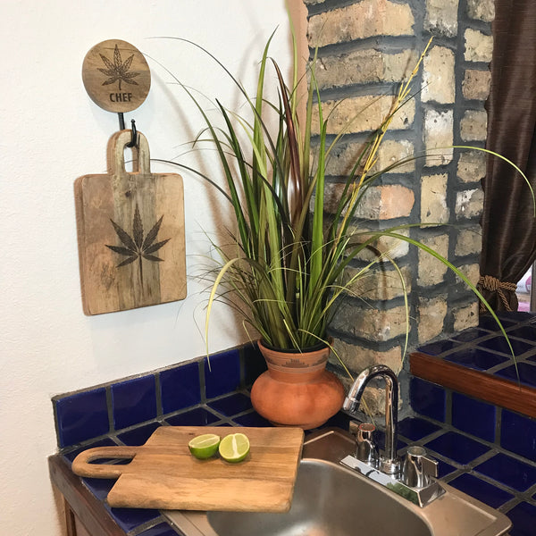 3 Pc Cannabis Chef Cutting Boards with Wall Hook Hanger - Gifts for You 'n Me