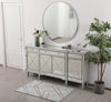 Elegant Furniture & Lighting Contempo Mirrored Credenza in Silver