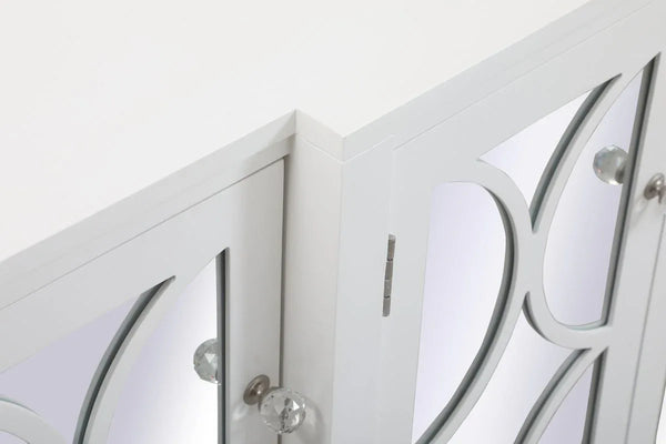 60 inch Mirrored Credenza in White - Gifts for You 'n Me