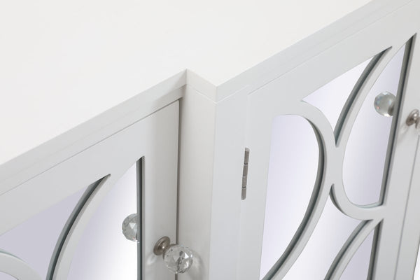 60 inch Mirrored Credenza in White