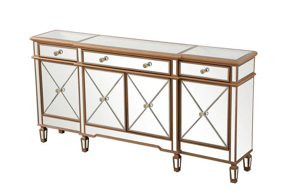 72 inch Mirrored Credenza in gold - Gifts for You 'n Me