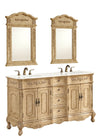 60 In. Double Bathroom Vanity Set In Antique Beige