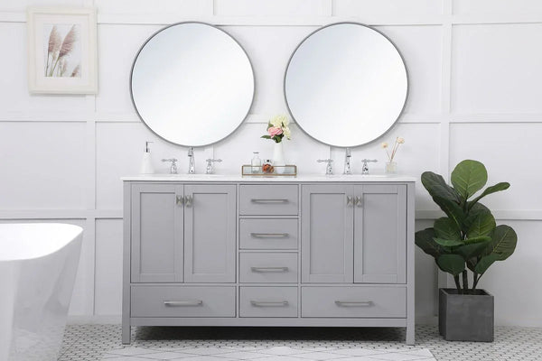 60 inch Double Bathroom Vanity in Gray - Gifts for You 'n Me