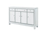 Buffet Cabinet 3 drawers 4 doors 56in. W x 13in. D x 36in. H in antique silver paint