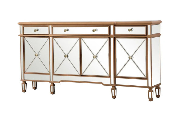 72 inch Mirrored Credenza in gold - Gifts for You 'n Me