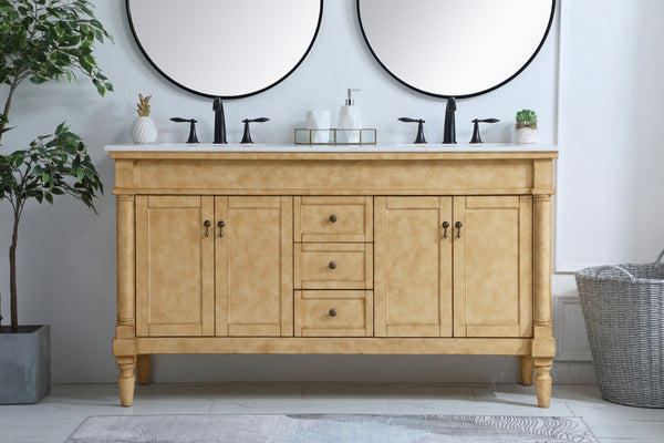 60 inch Lexington Double Bathroom Vanity in Antique Beige - Gifts for You 'n Me