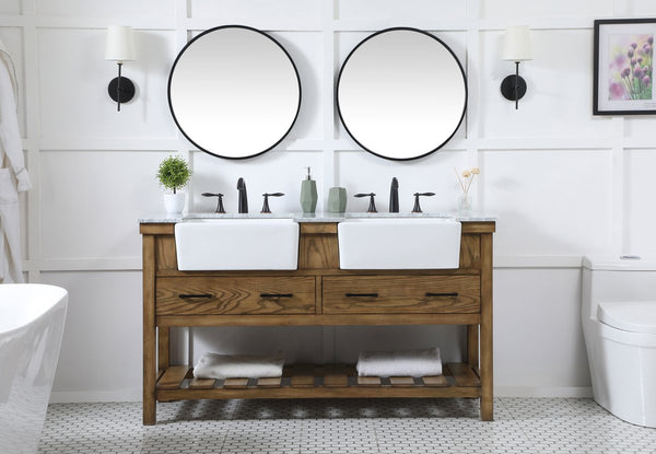 60 inch Clement Double Bathroom Vanity in Driftwood - Gifts for You 'n Me
