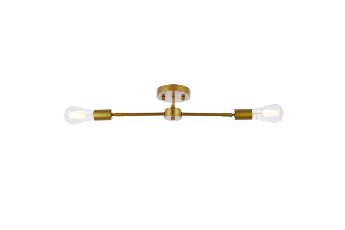 Zane 2 lights brass flush mount - Gifts for You 'n Me