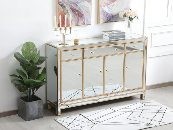 Reflexion Antique Gold 56-Inch Mirrored Sideboard - Gifts for You 'n Me