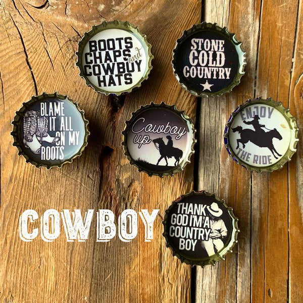 Cowboy Magnets - Set of 6 - Gifts for You 'n Me