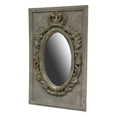Hand Carved Wood Portrait Wall Mirror